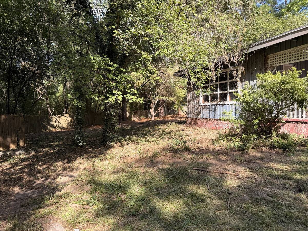 Same backyard cleared and opened up to the house